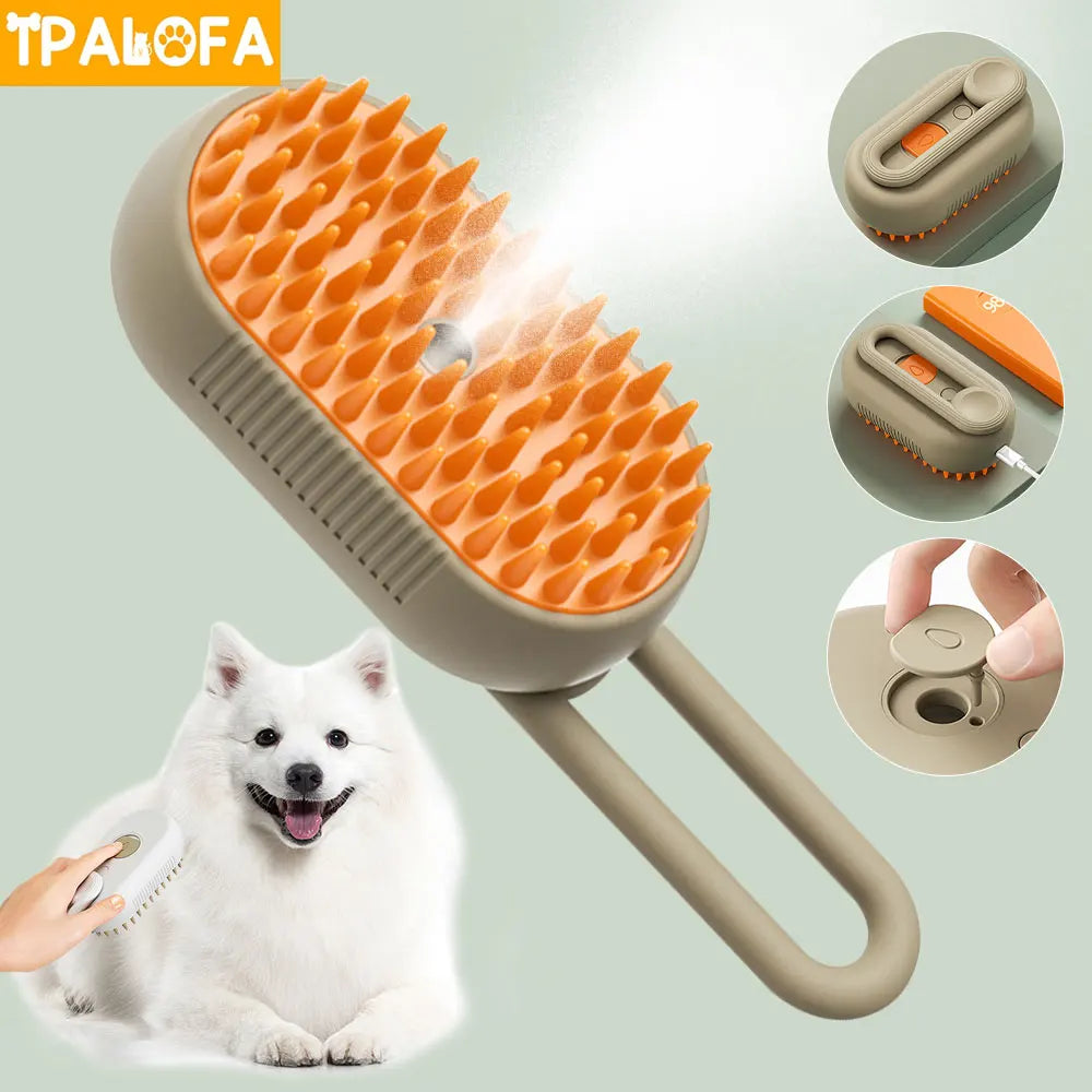 Brosse pour animaux de compagnie, vaporise de l'eau pour un nettoyage en douceur